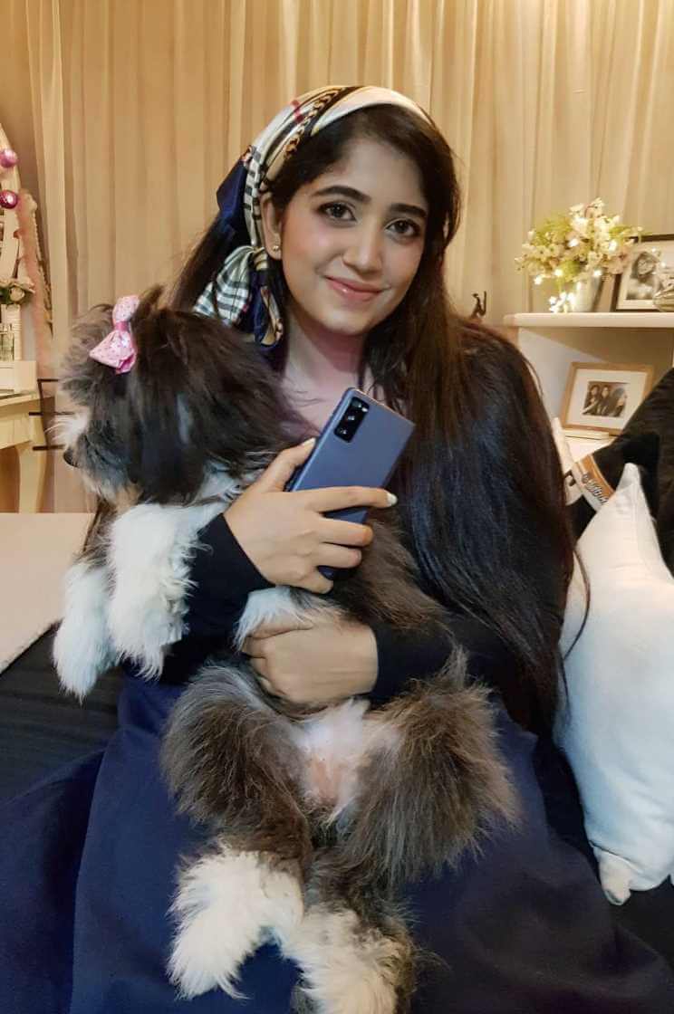 Shahtaj Monira Hashem with Dog pic